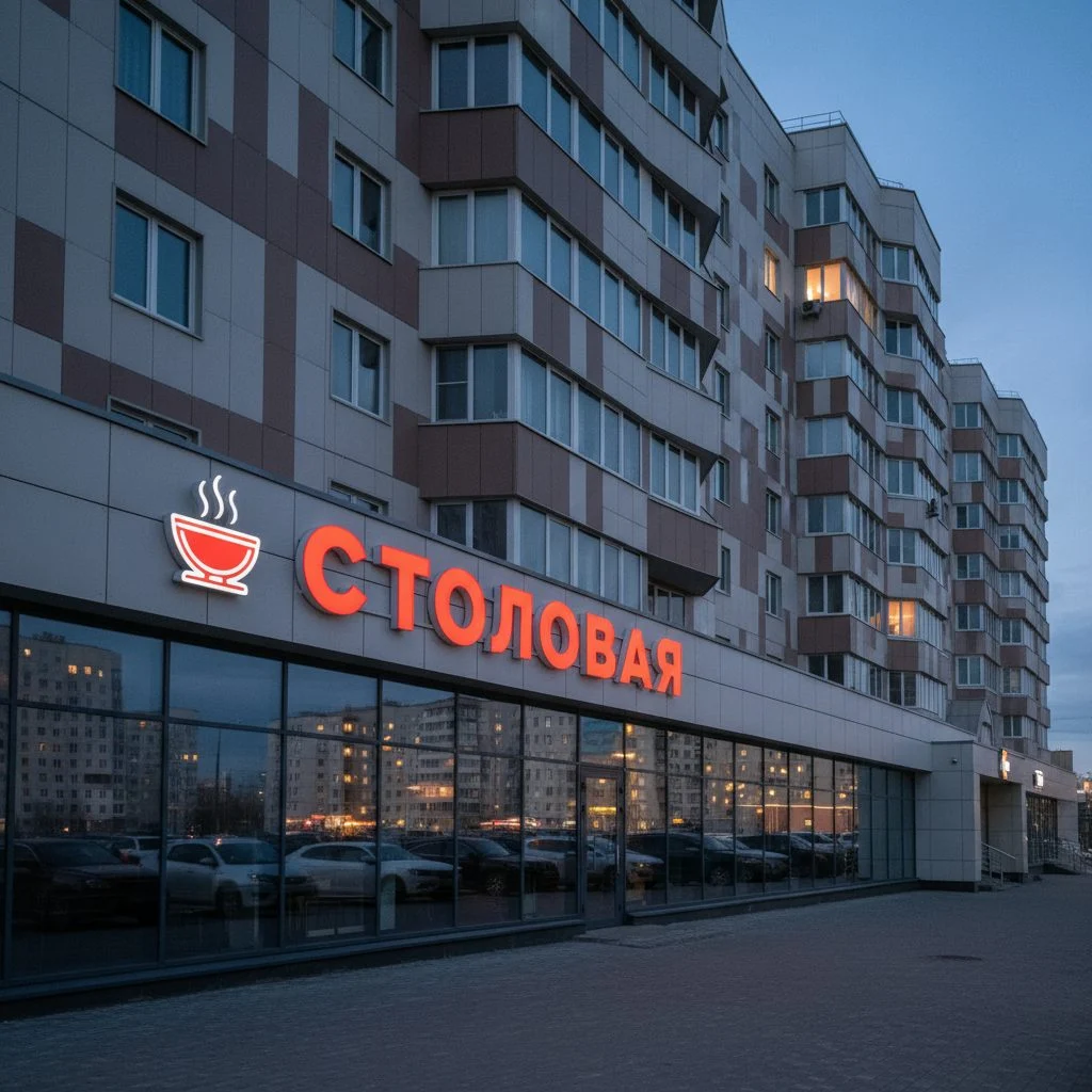 freepik__a-russian-modern-apartment-building-the-facade-of-__2664 Вывеска «Столовая» — Объемные световые буквы — изображение 1