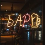Неоновая вывеска «Бар с кружкой пива» — LED неон жёлтый и красный