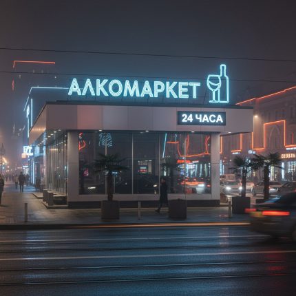 Световая крышная установка Алкомаркет