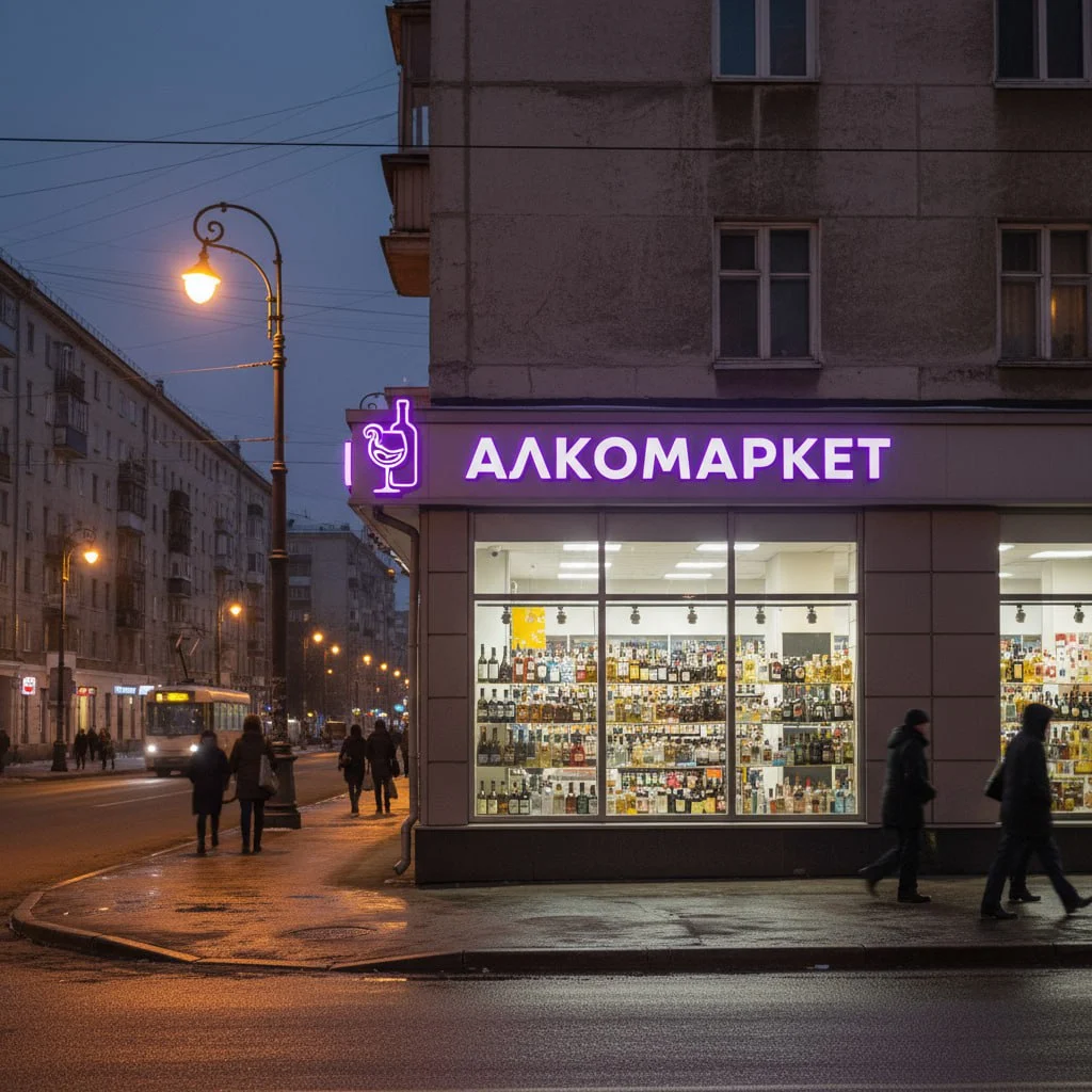 вывеска алкомаркет Вывеска «Алкомаркет» — Объемные световые буквы — изображение 1