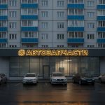 Вывеска для автомагазина в ТЦ с контражурной подсветкой