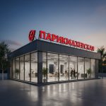 Световая крышная установка (вывеска) для парикмахерской