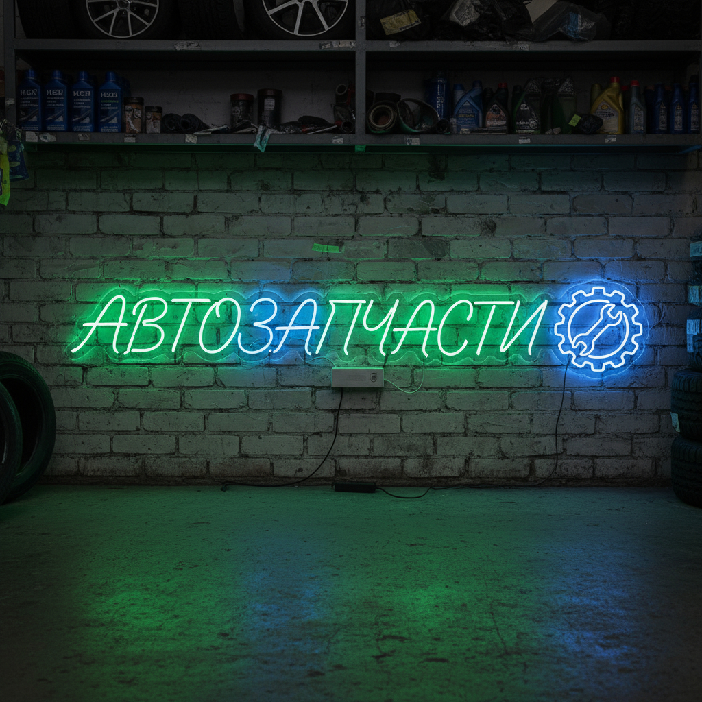 неоновая надпись автозапчасти (1)
