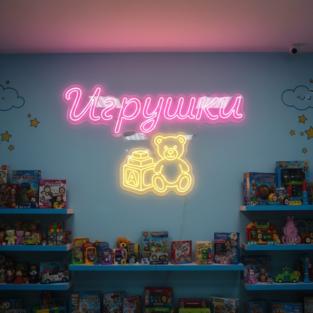 неоновая надпись игрушки (2)