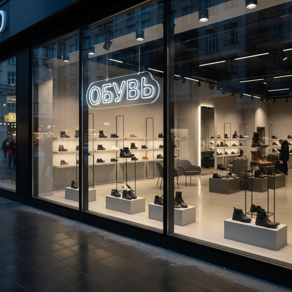 неоновая надпись обувь (1)