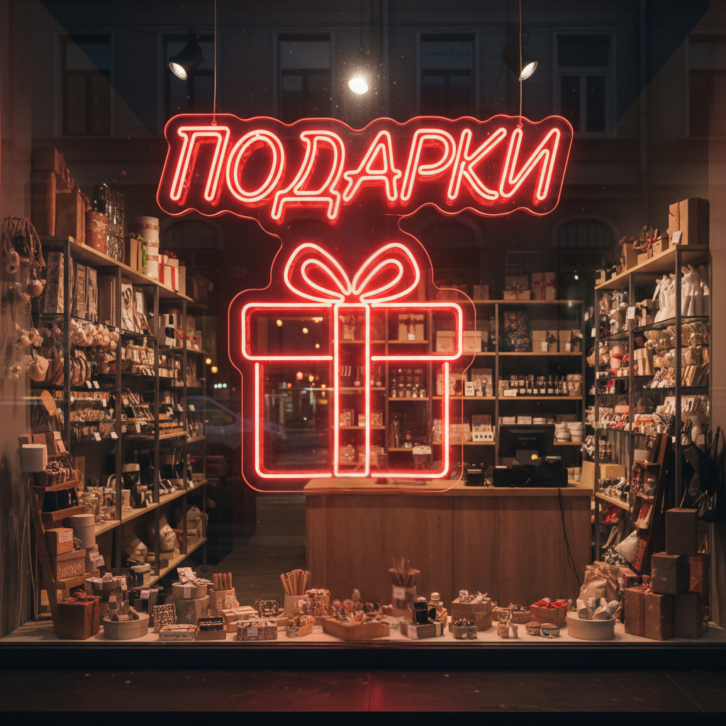 неоновая надпись подарки (1)