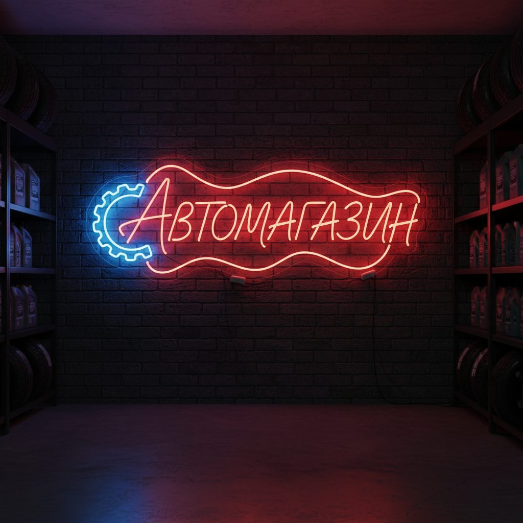 неоновая вывеска автомагазин (2)