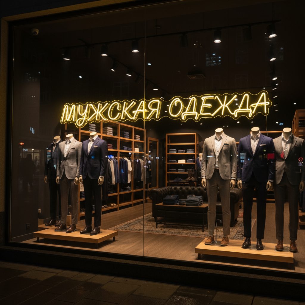 неоновая вывеска одежда (4)