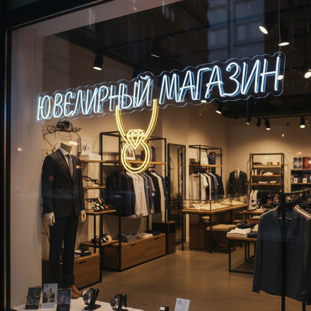 неоновая вывеска ювелирный (2)