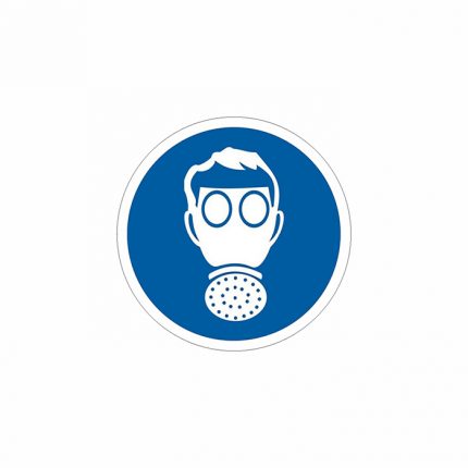 Знак M17 «Работать в респираторе» 200×200 мм по ГОСТ Р 12.4.026-2015