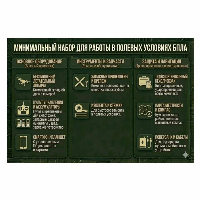 Минимальный набор для работы в полевых условиях БПЛА Стенд Минимальный набор для работы в полевых условиях БПЛА — изображение 1