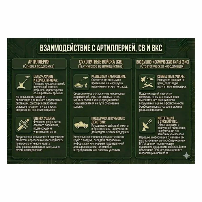 взаимодействие с артиллерией СВ и ВКС стенды БПЛА Стенд Взаимодействие с артиллерией и авиацией пластик — изображение 1