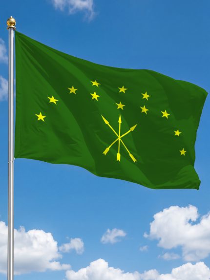 Флаг Республики Адыгея 100х150 см флажная сетка