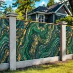 Забор декоративный фотосетка изумрудный агат