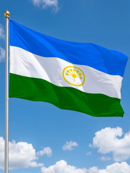 Флаг Республики Башкортостан 100х150 см флажная сетка