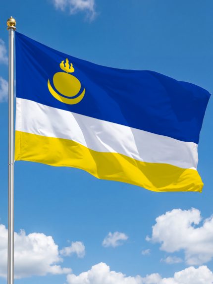 Флаг Республики Бурятия 100х150 см флажная сетка