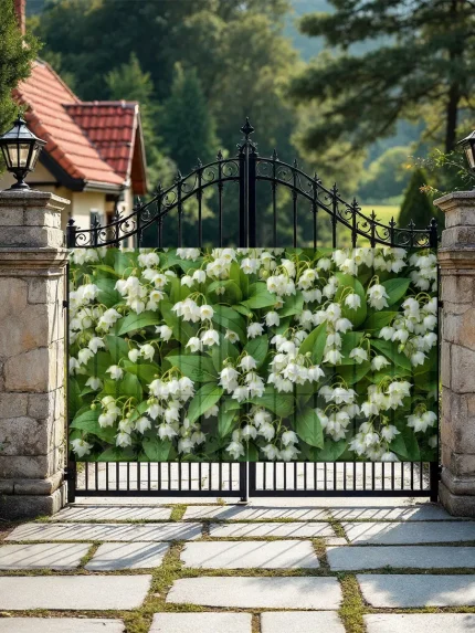 Декор для забора ландышы 3 х 1,5 м стандарт – идеальный фотофасад для уюта