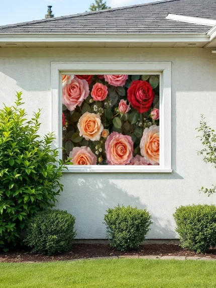 Фотосетки розы 1,5 х 1,5 м – преобразите забор, дачу, сад!