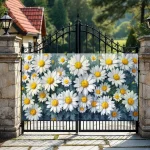 Для забора фотосетка 3D ромашки