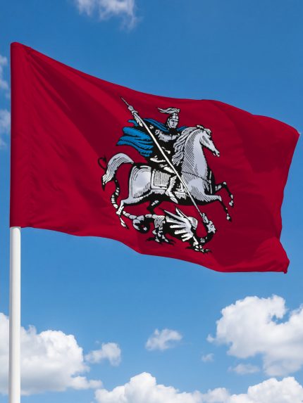 Флаг Москвы 90х135 см полиэфирный шелк