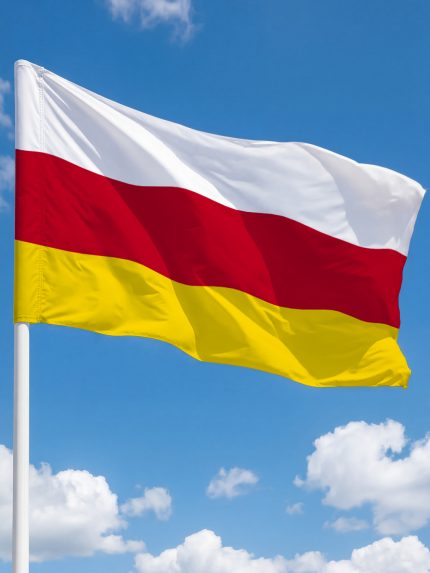 Флаг Республики Северная Осетия — Алания 90х135 см полиэфирный шелк