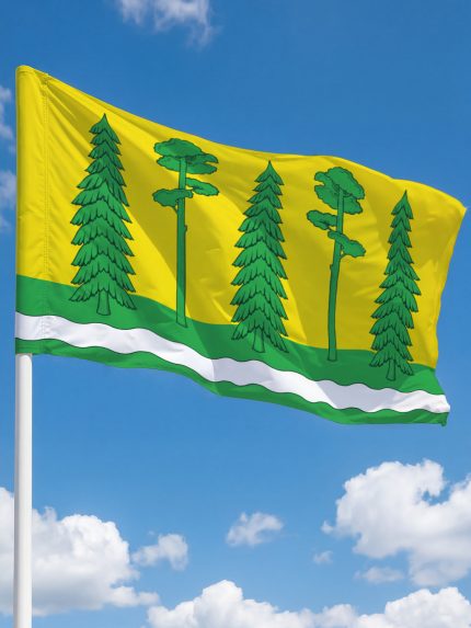 Флаг Хвойнинский муниципальный округ 90х135 см полиэфирный шелк