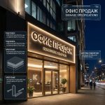 Интерьерная вывеска для офиса продаж в ТЦ с контражурной подсветкой