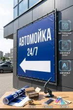 Рекламный баннер «АВТОМОЙКА» (готовый шаблон)