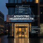 Интерьерная вывеска для агентства недвижимости в ТЦ с контражурной подсветкой