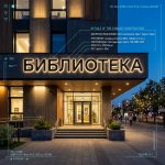 Интерьерная вывеска для библиотеки в ТЦ с контражурной подсветкой