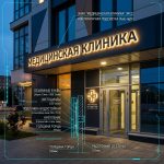 Интерьерная вывеска для медицинской клиники в ТЦ с контражурной подсветкой
