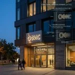 Интерьерная вывеска для офиса IT-компании в ТЦ с контражурной подсветкой