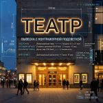 Интерьерная вывеска для театра в ТЦ с контражурной подсветкой