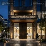 Интерьерная вывеска для ювелирного магазина в ТЦ с контражурной подсветкой