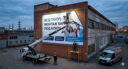 Монтаж баннеров и рекламных конструкций