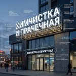 Световая крышная установка (вывеска) для химчистки и прачечной