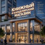 Световая крышная установка (вывеска) для книжного и канцелярского магазина