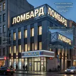 Световая крышная установка (вывеска) для ломбарда