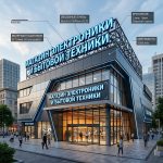 Световая крышная установка (вывеска) для магазина электроники и бытовой техники