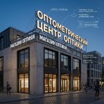 Световая крышная установка (вывеска) для магазина оптики