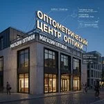 Световая крышная установка (вывеска) для магазина оптики