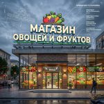 Световая крышная установка (вывеска) для магазина овощей и фруктов