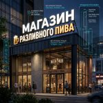 Световая крышная установка (вывеска) для магазина разливного пива