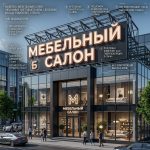 Световая крышная установка (вывеска) для мебельного салона