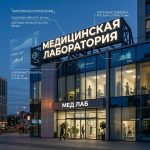 Световая крышная установка (вывеска) для медицинской лаборатории
