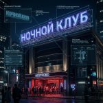 Световая крышная установка (вывеска) для ночного клуба