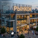 Световая крышная установка (вывеска) для рынка (торговых павильонов)