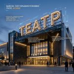 Световая крышная установка (вывеска) для театра