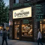 Световой короб (лайтбокс) для барбершопа