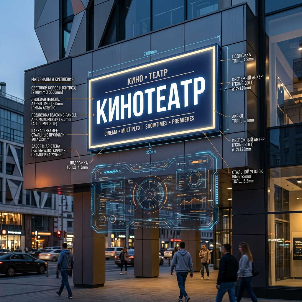 Световой короб (лайтбокс) для кинотеатра